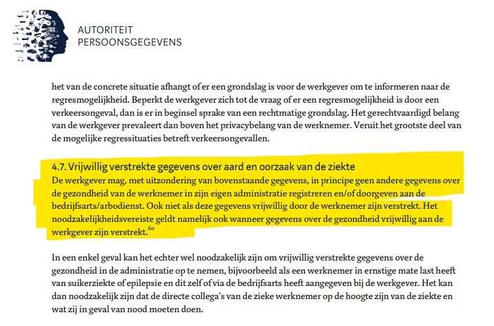 Knipsel AP over privacy en bedrijfsartsen