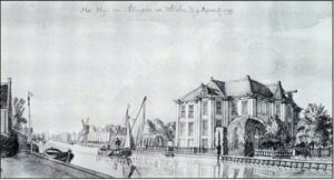 Een tekening van Jan de Beyer, gemaakt op 19 september 1749, toont het nabijgelegen ‘Brittenrust’. Achter de molen is het buiten ‘Overpost’ zichtbaar.